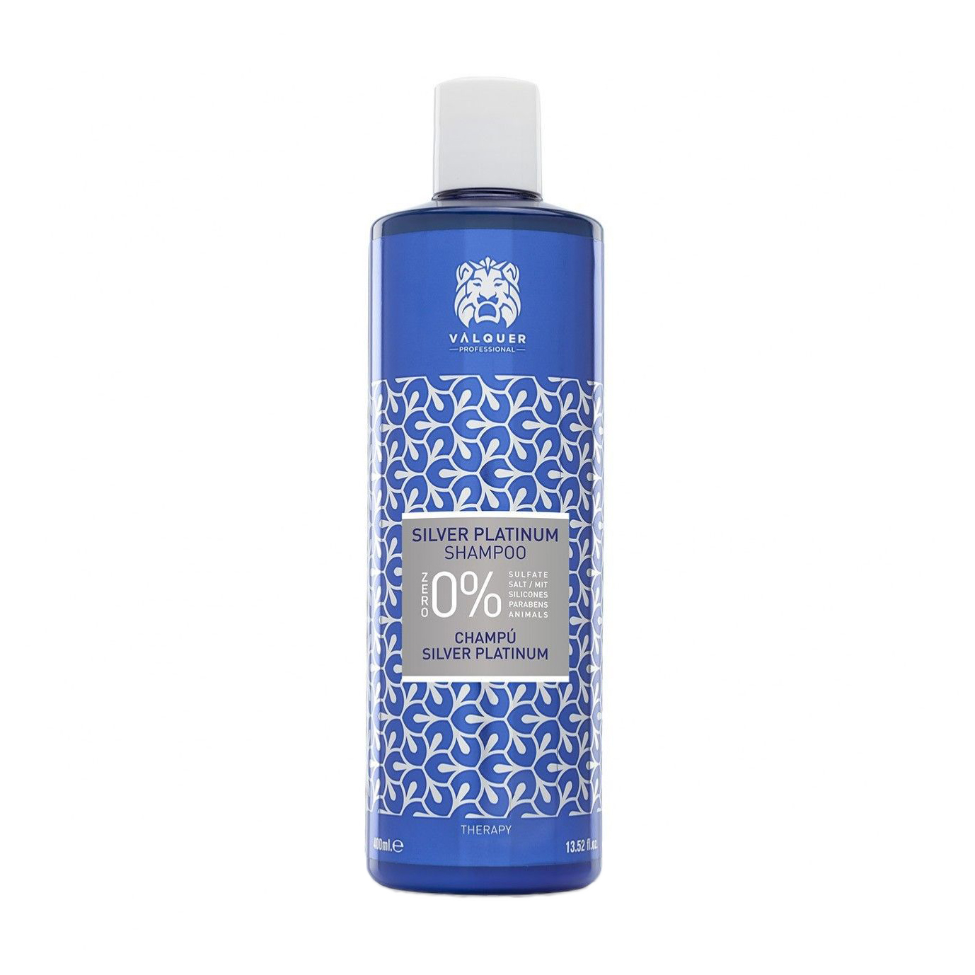 Безсульфатний шампунь Valquer SIlver Platinum Shampoo для знебарвленого, білого та сивого волосся, 400 мл